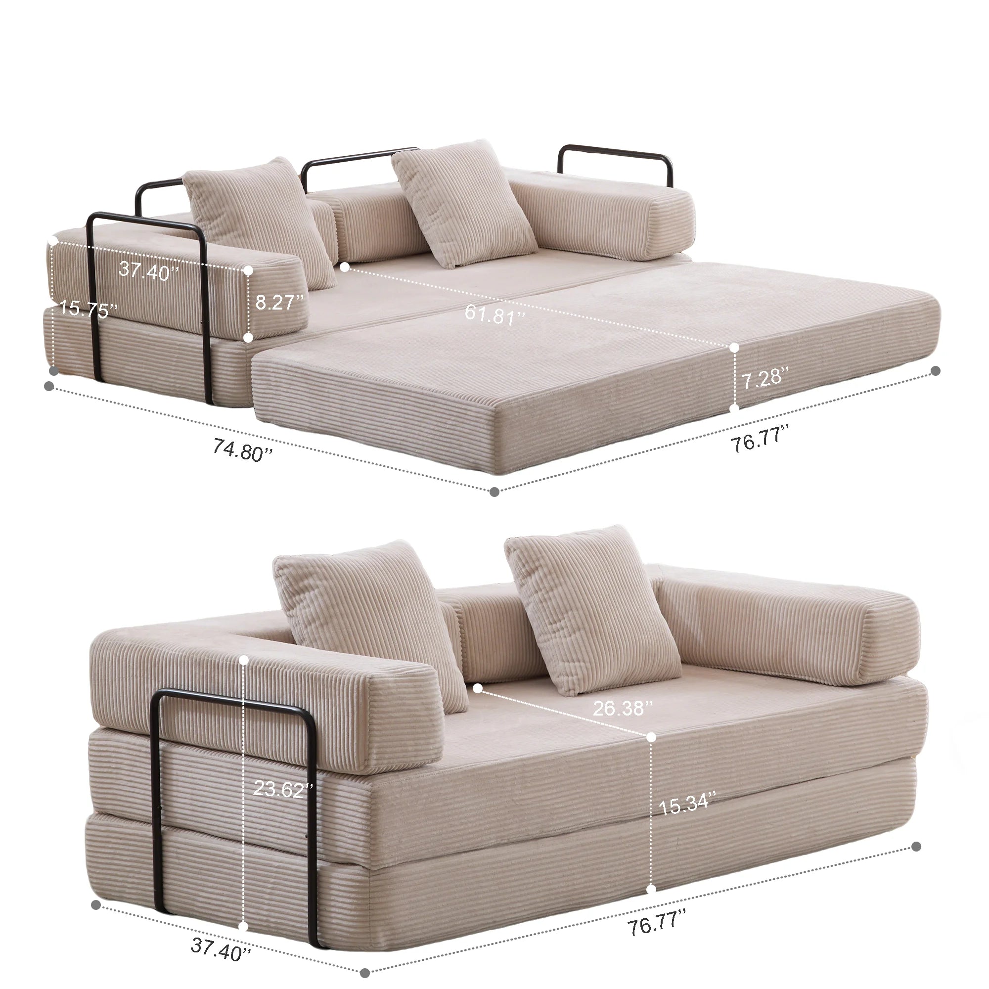 Compact loveseat sofa bed for apartments