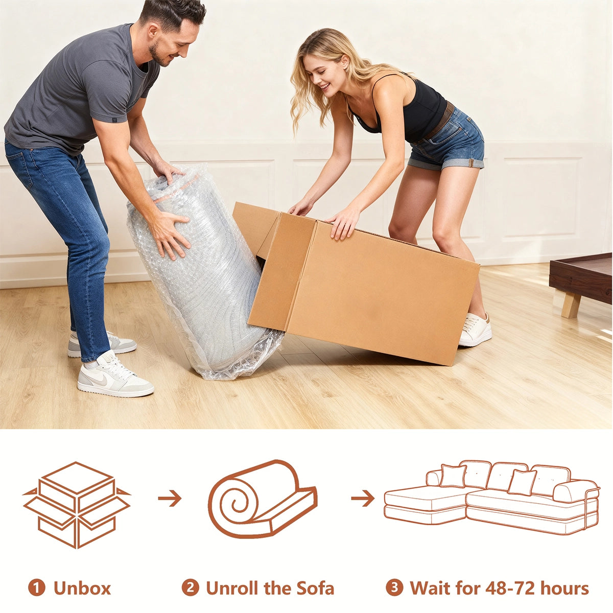104" Boneless sofa