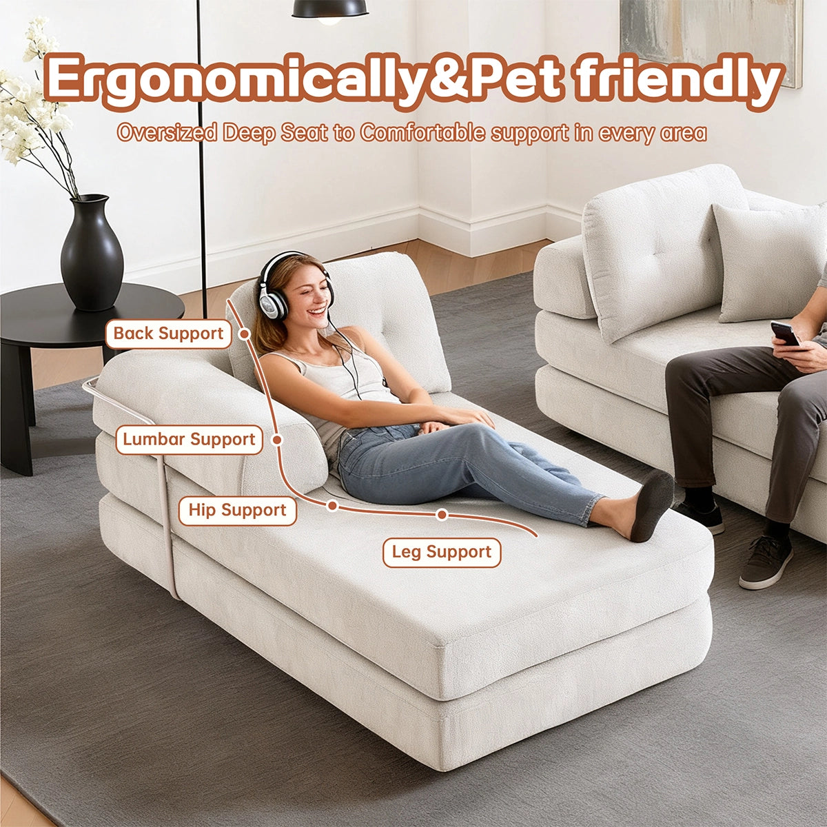 104" Boneless sofa
