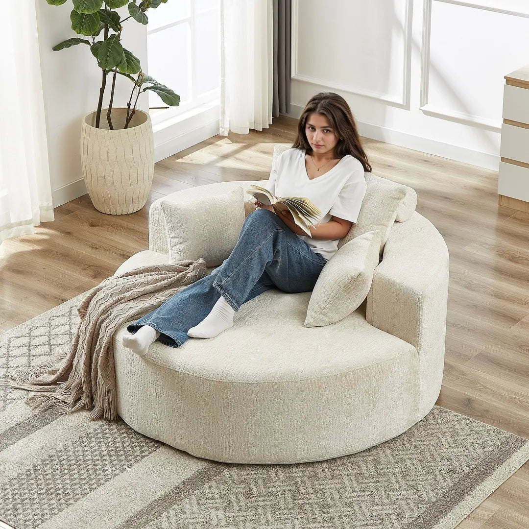55" Oversized Round Chair Single Sofa