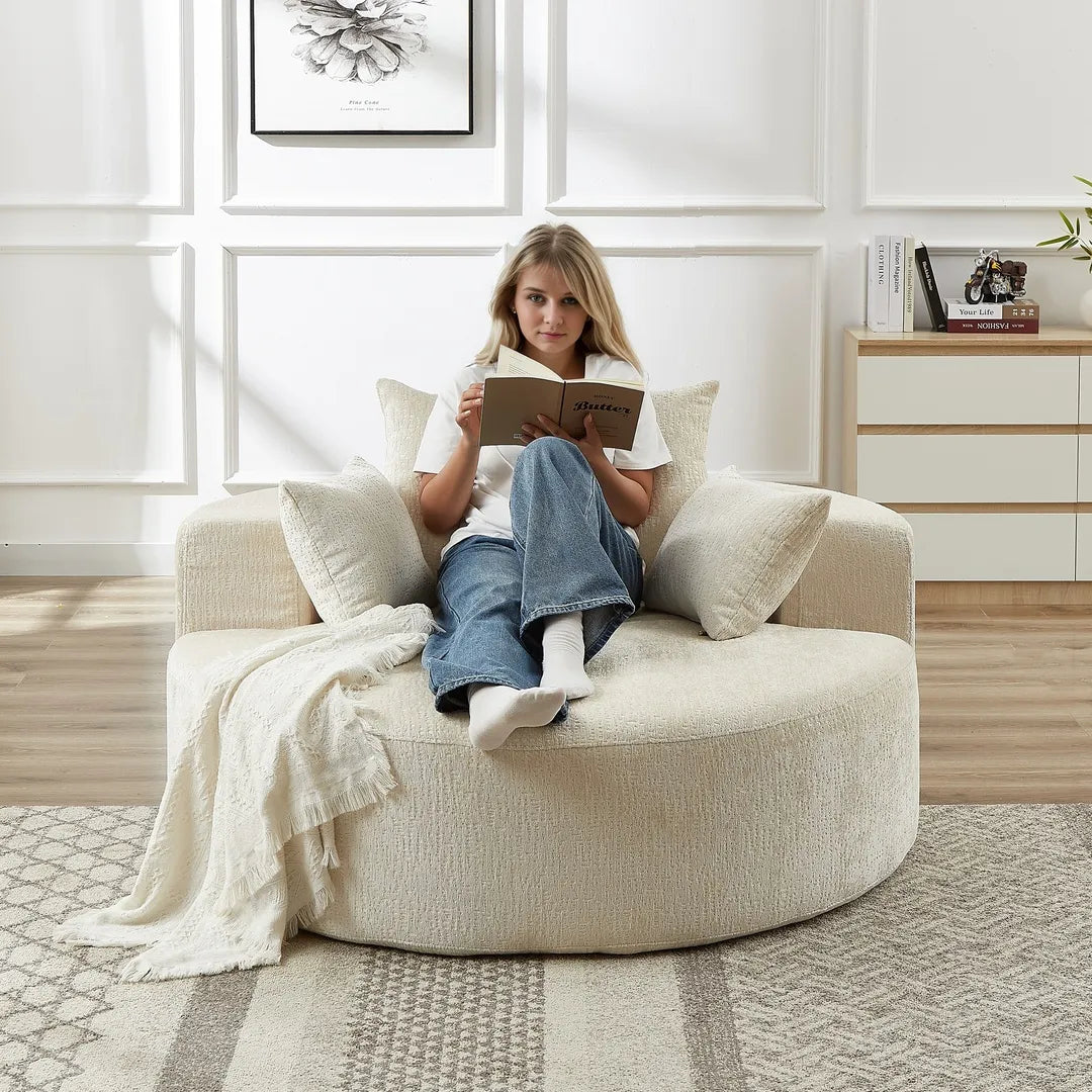 55" Oversized Round Chair Single Sofa