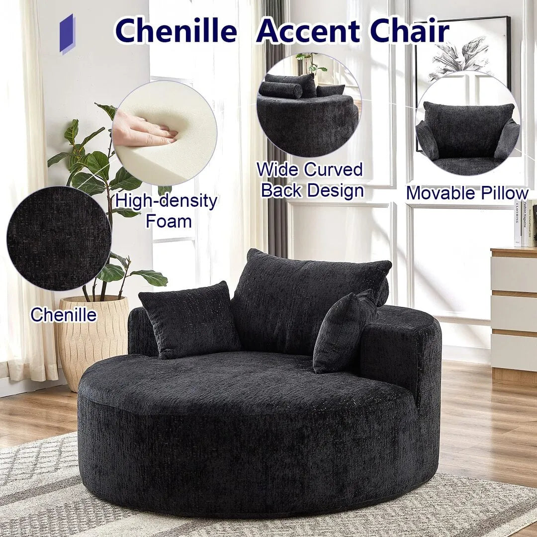 55" Oversized Round Chair Single Sofa