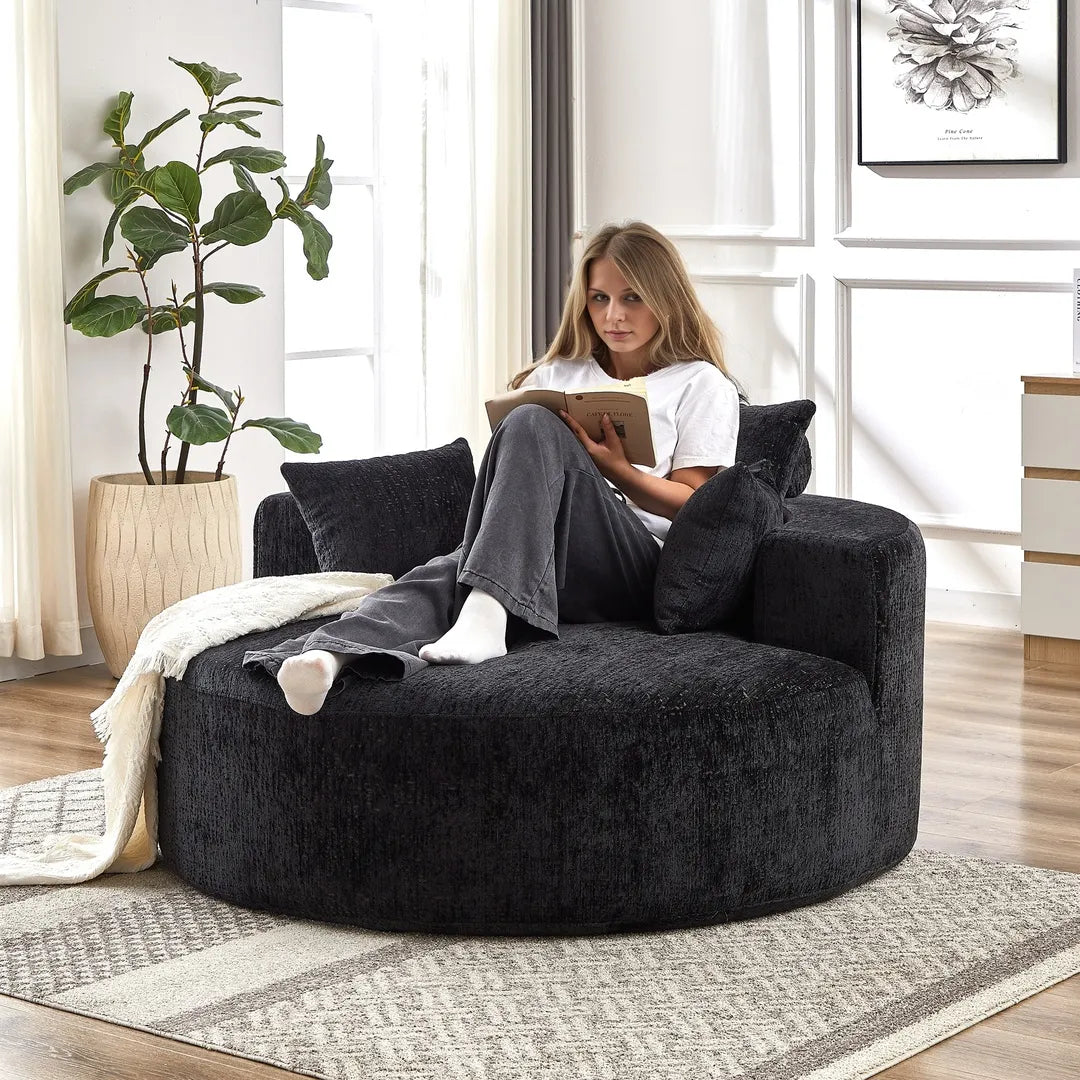 55" Oversized Round Chair Single Sofa