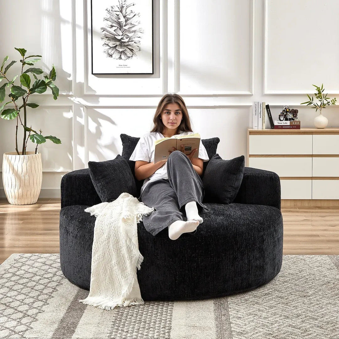 55" Oversized Round Chair Single Sofa