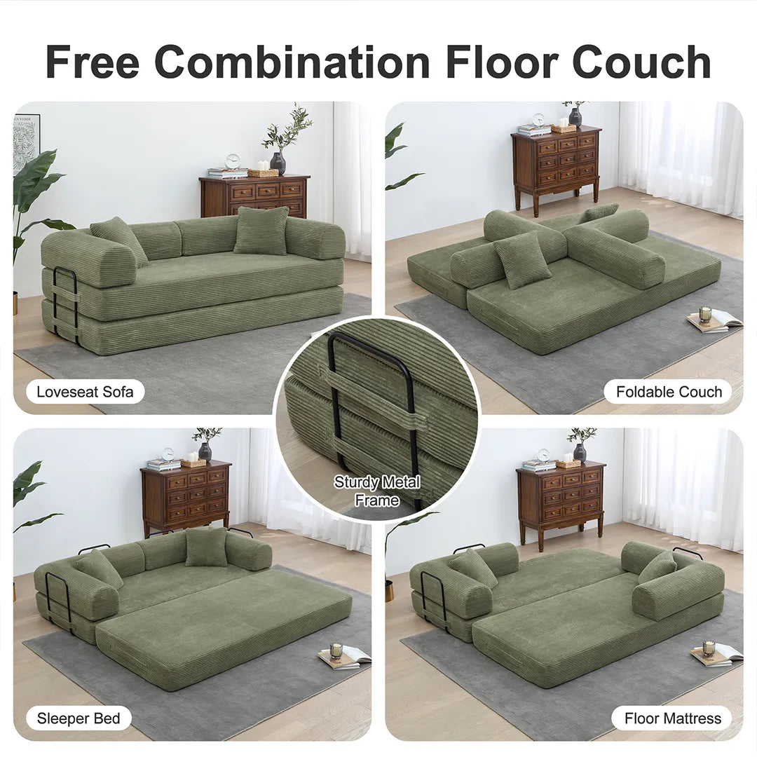 4-in-1 convertible light green sofa bed styles