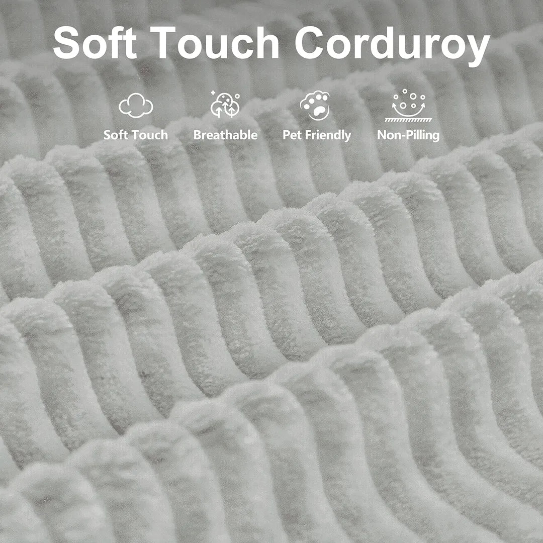 Corduroy fabric close-up on sofa bed