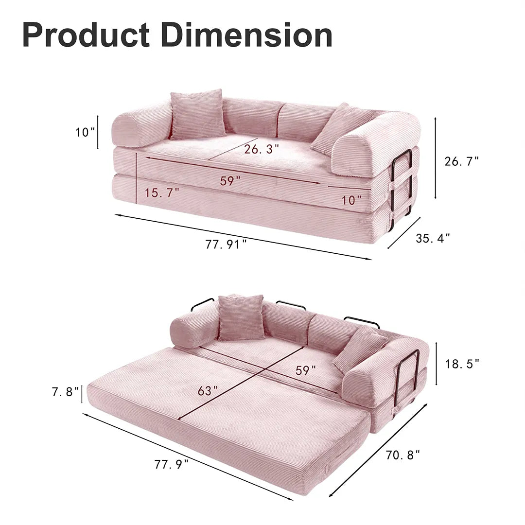Dimensions of convertible floor couch