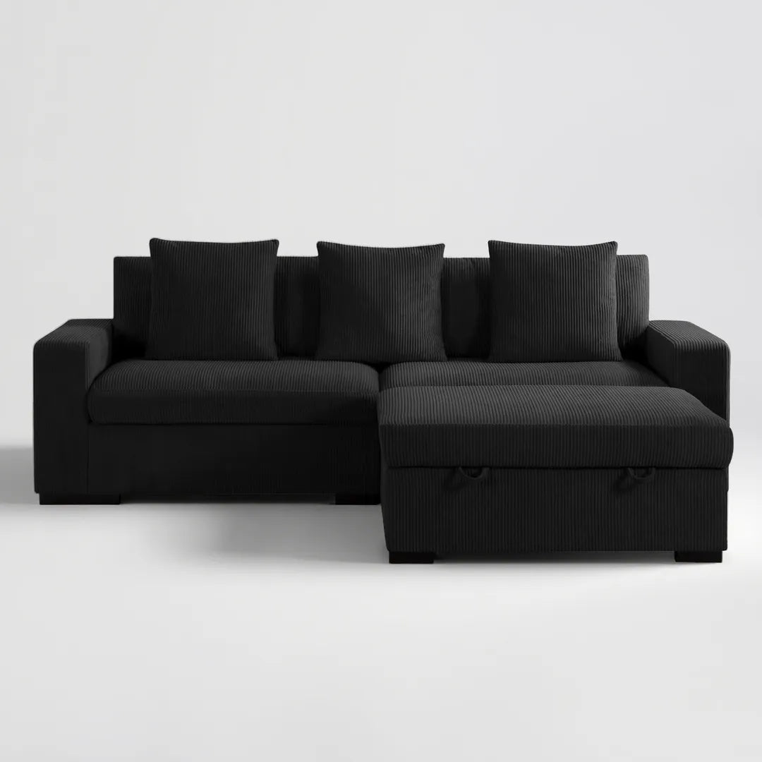 103.5” Loveseat Modular Sectional Sofa with Storage Ottoman